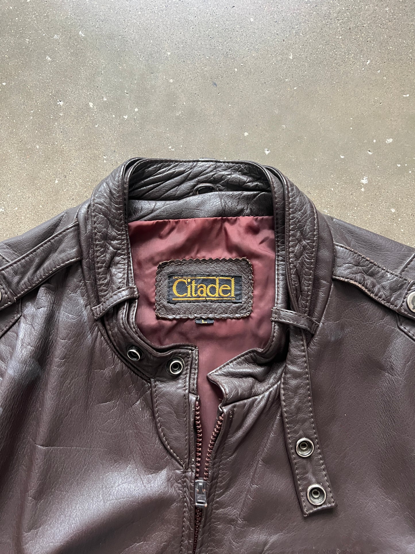 Vintage Purple Citadel Leather Jacket - L