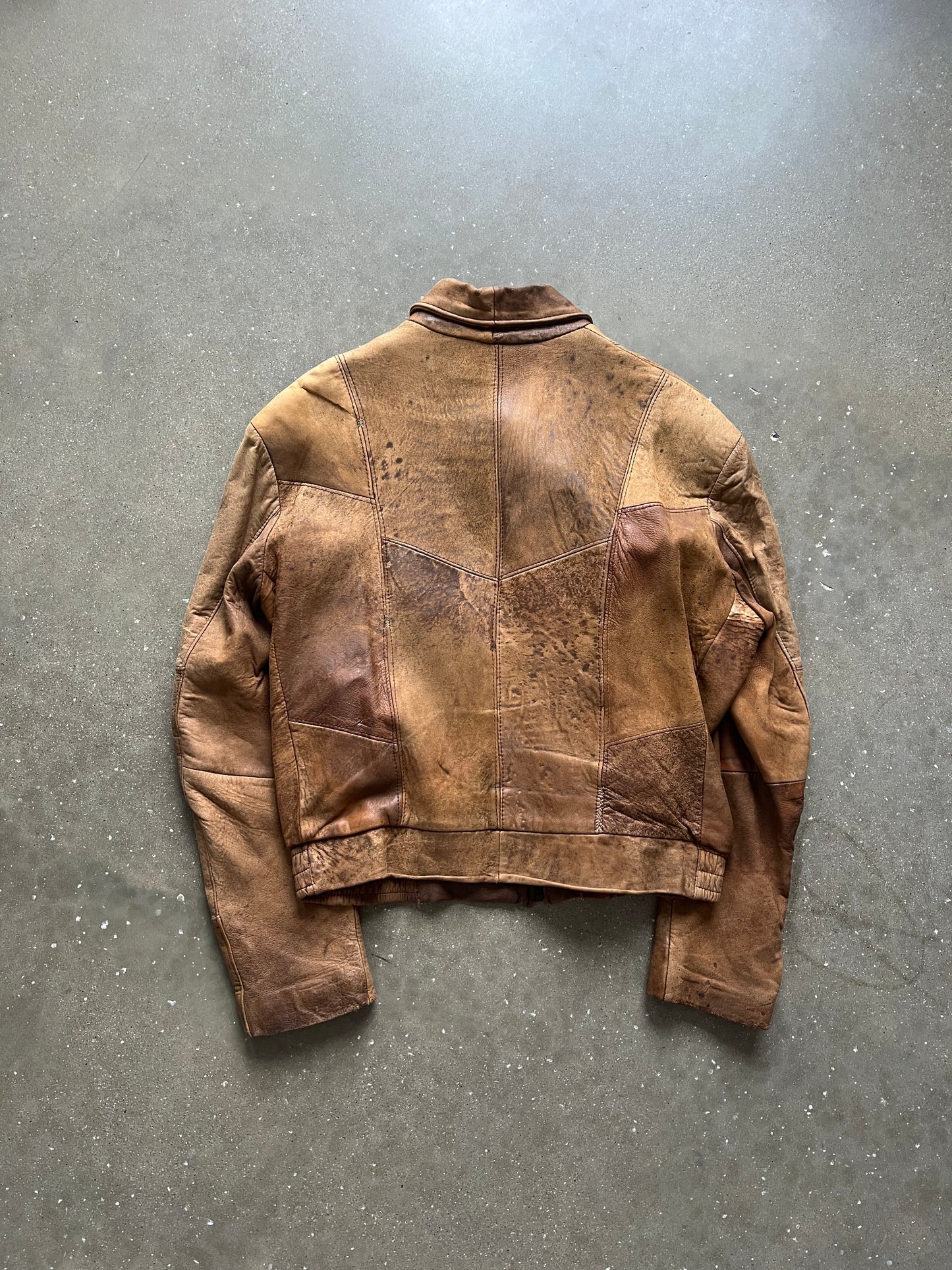 Vintage Burn Hazel Patchwork Leather Jacket - L