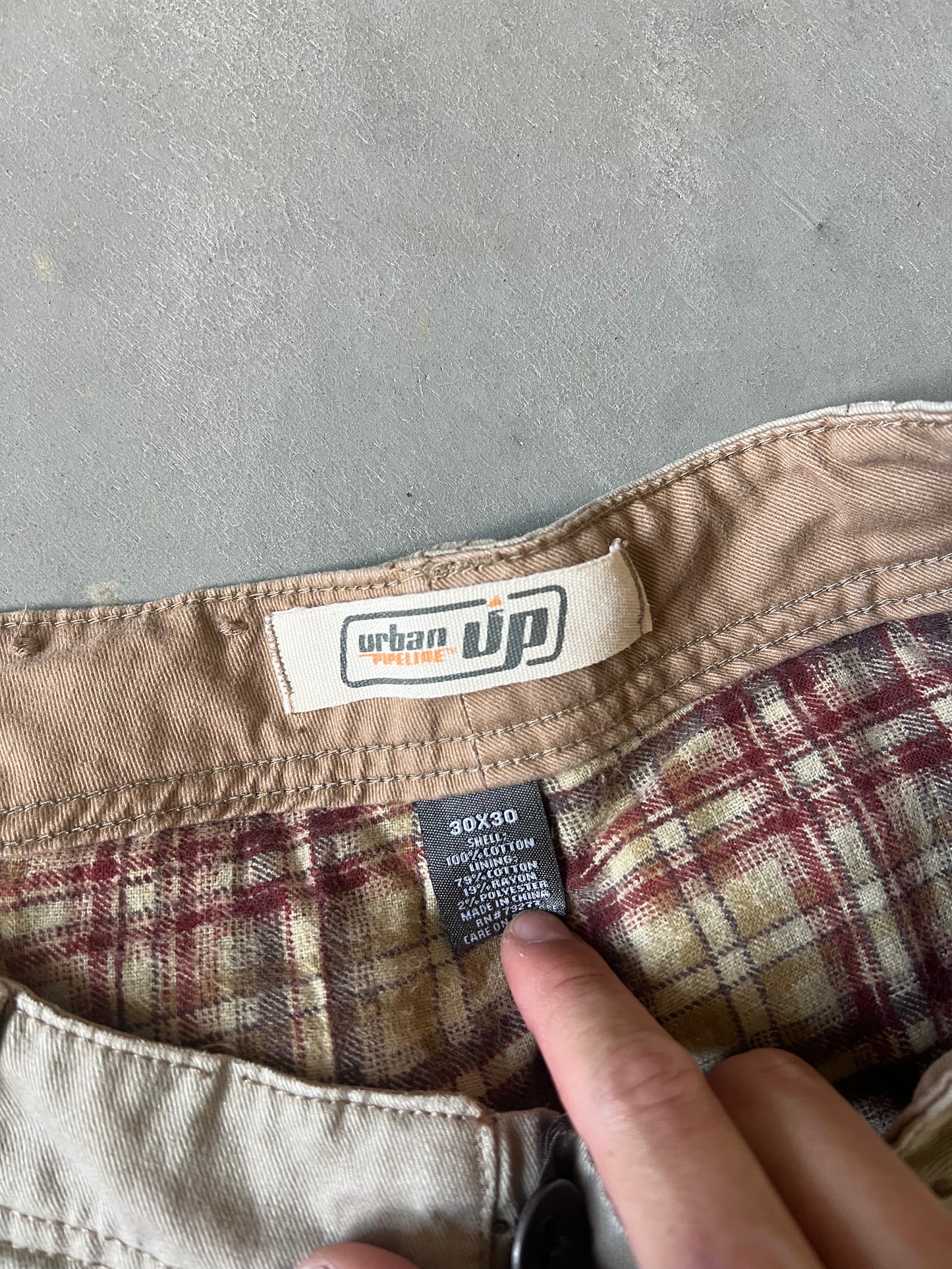Vintage Tan Baggy Cargo Pants - 30