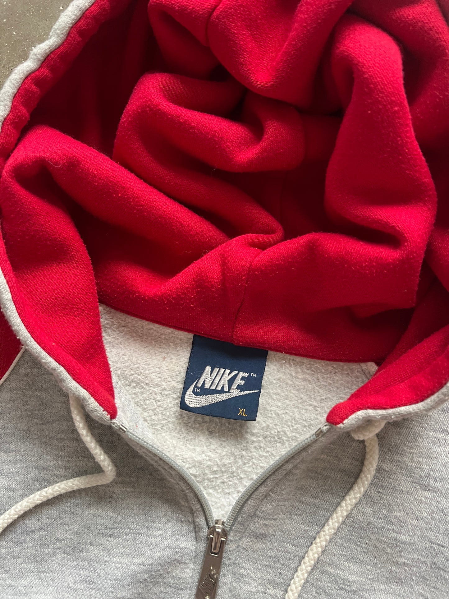 Vintage Grey 80s Nike Hoodie - XL