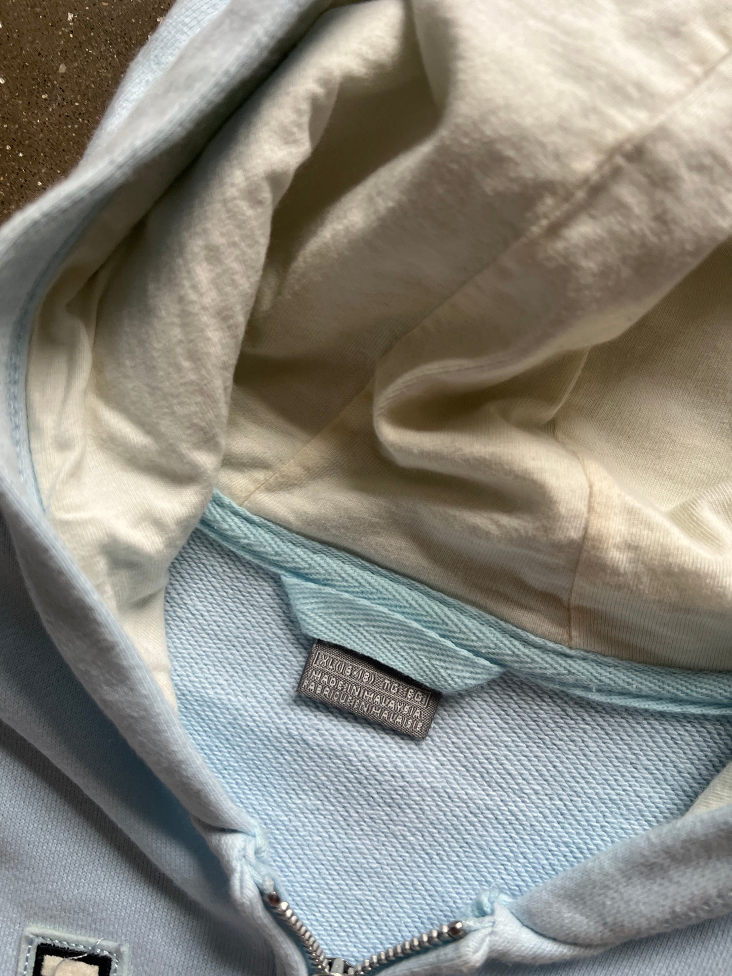 Vintage Sky Blue Nike Spellout Hoodie - WXL
