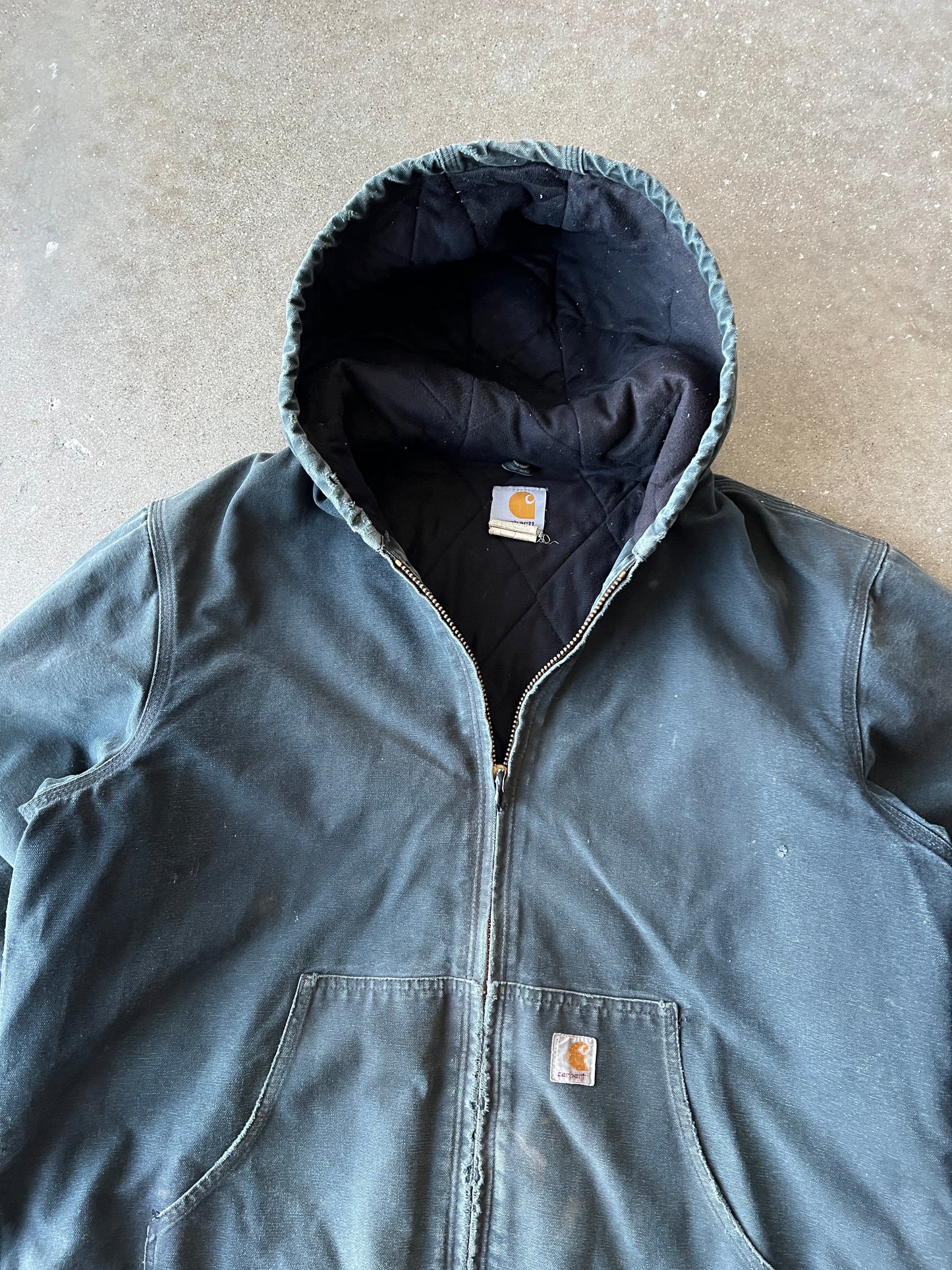 Vintage Distressed Black Carhartt Jacket - L