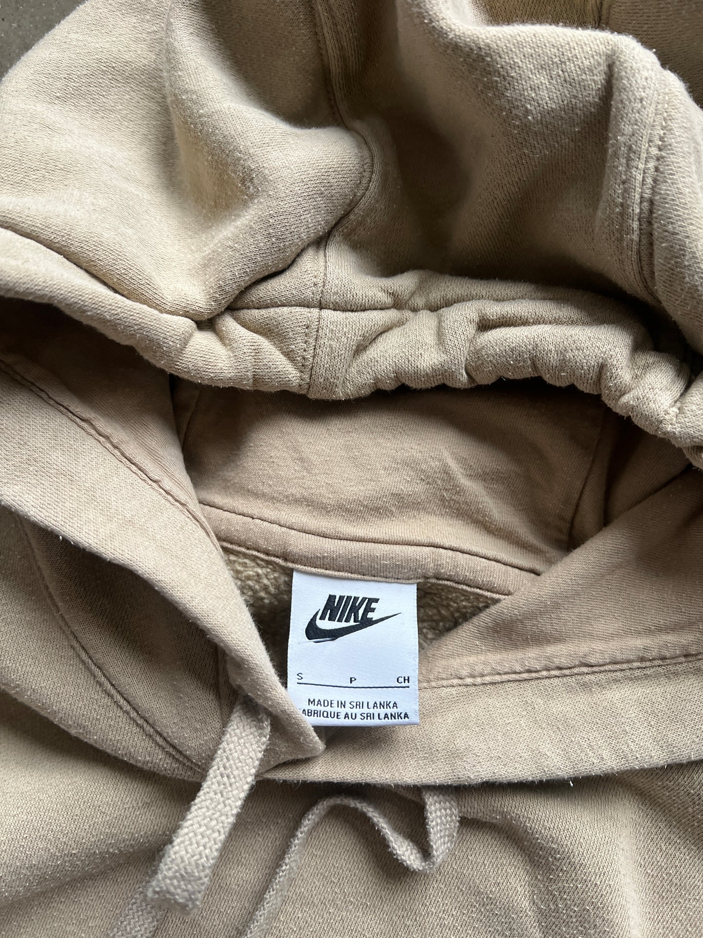 Vintage Cream Nike Swoosh Hoodie - S