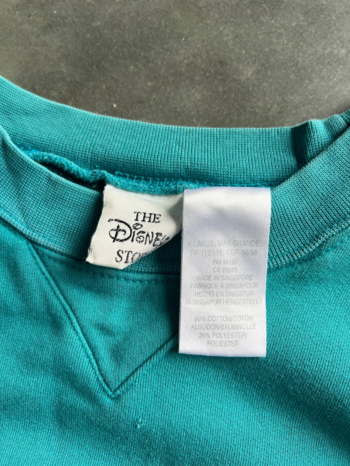 Vintage Teal Blue Mickey Mouse Crew - XL