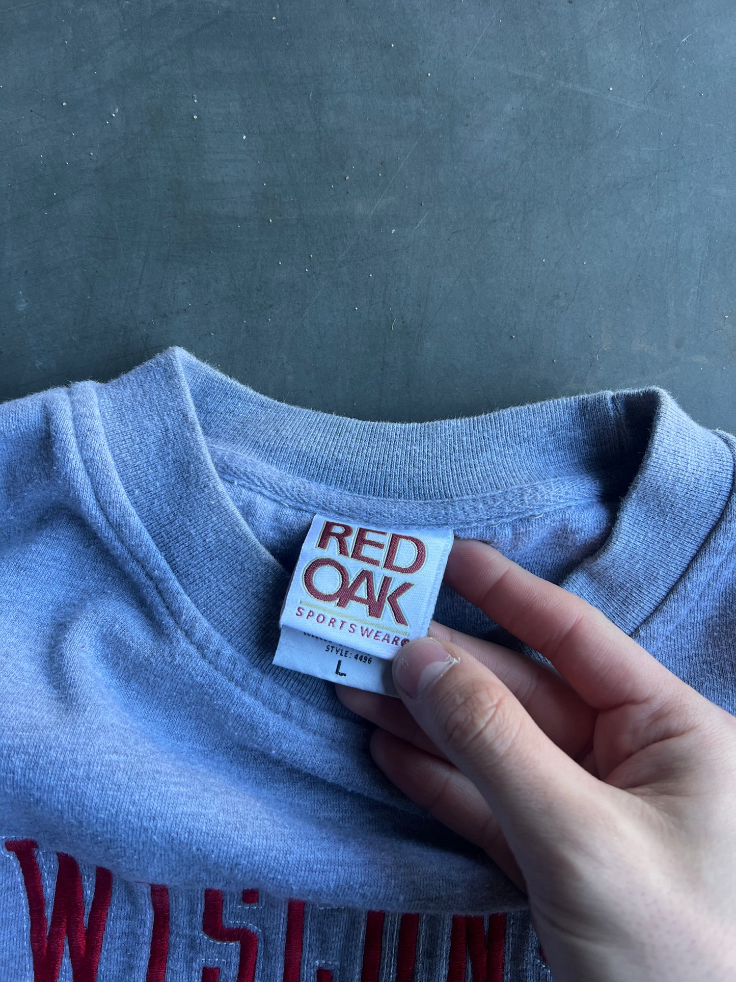 Vintage Grey Wisconsin Badgers Crew - L