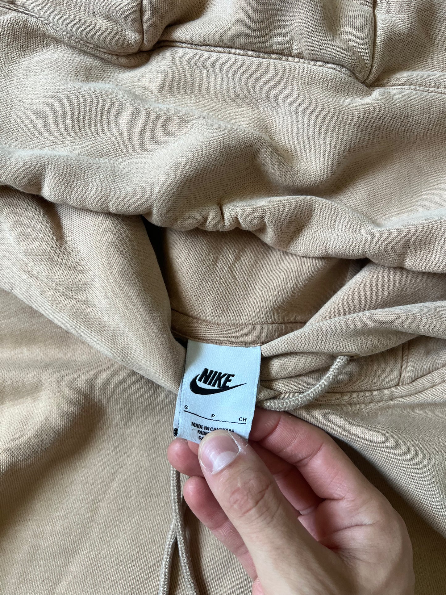 Nike Center Swoosh Cream Hoodie - S