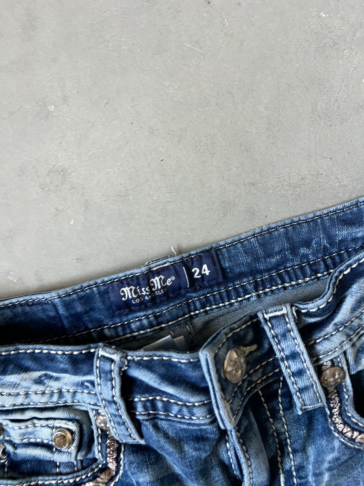 Low Rise Miss Me Denim Y2k Jeans - 24