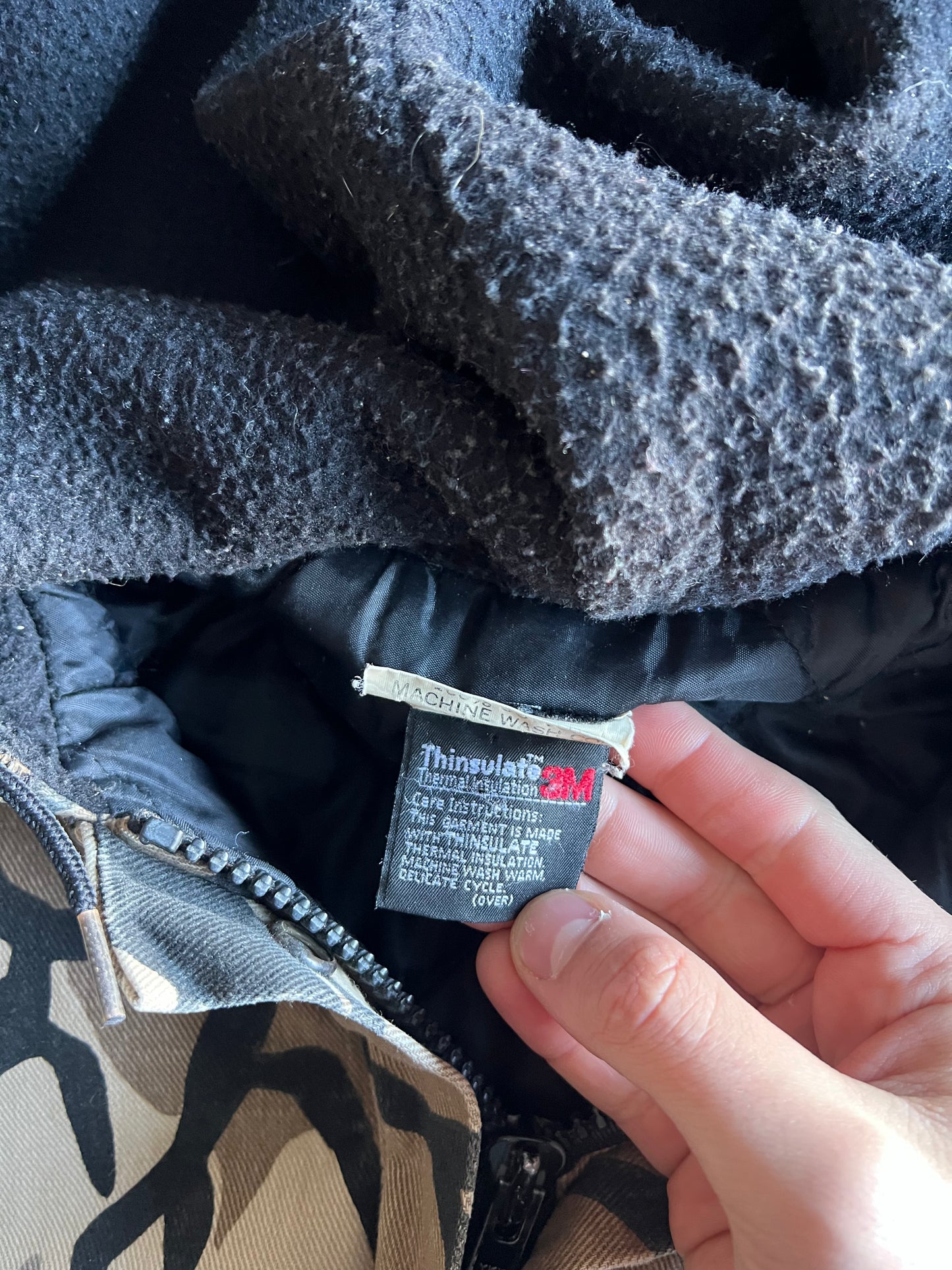 Vintage Tan Predator Camo Hooded Jacket - XL