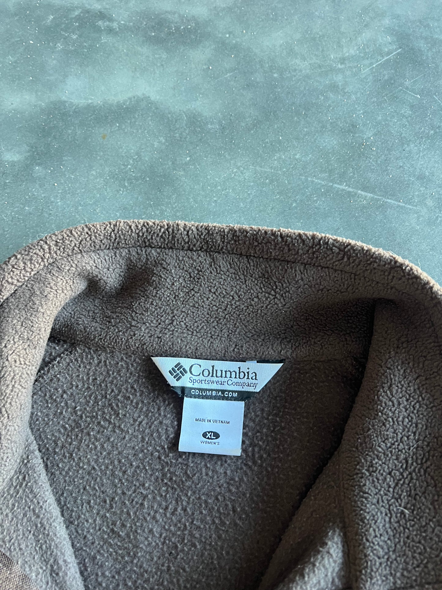 Vintage Mocha Brown Columbia Zip Fleece - XL