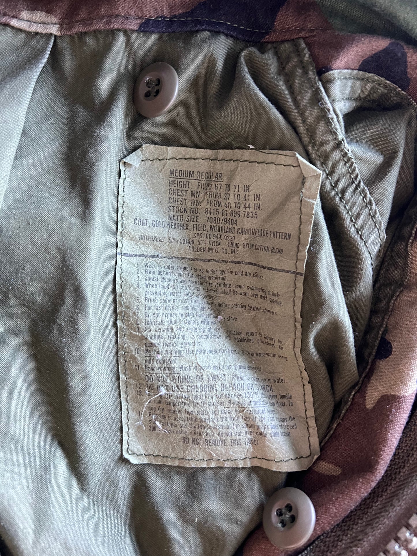 Vintage 90s Military Camo Zip Up Jacket - L