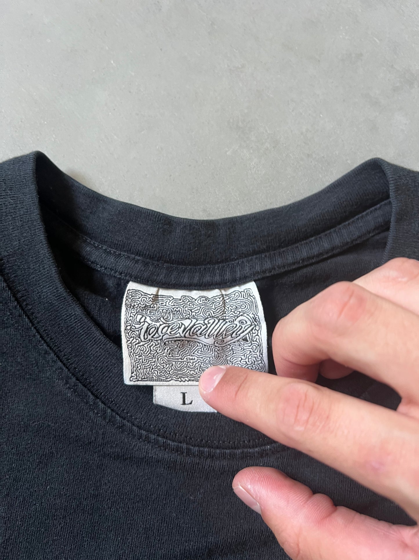 Vintage Black Stussy Graphic Tee - M