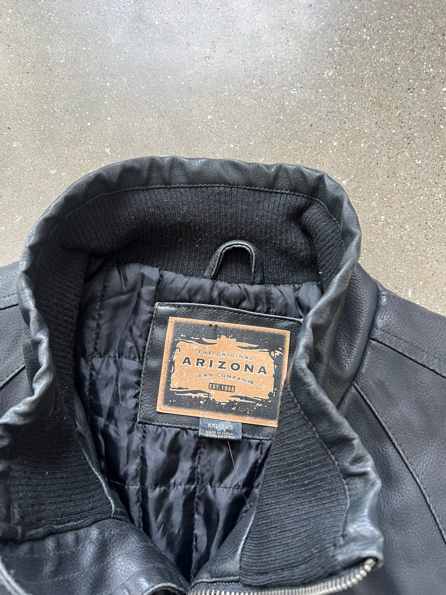 Vintage Black Arizona Leather Jacket - XXL