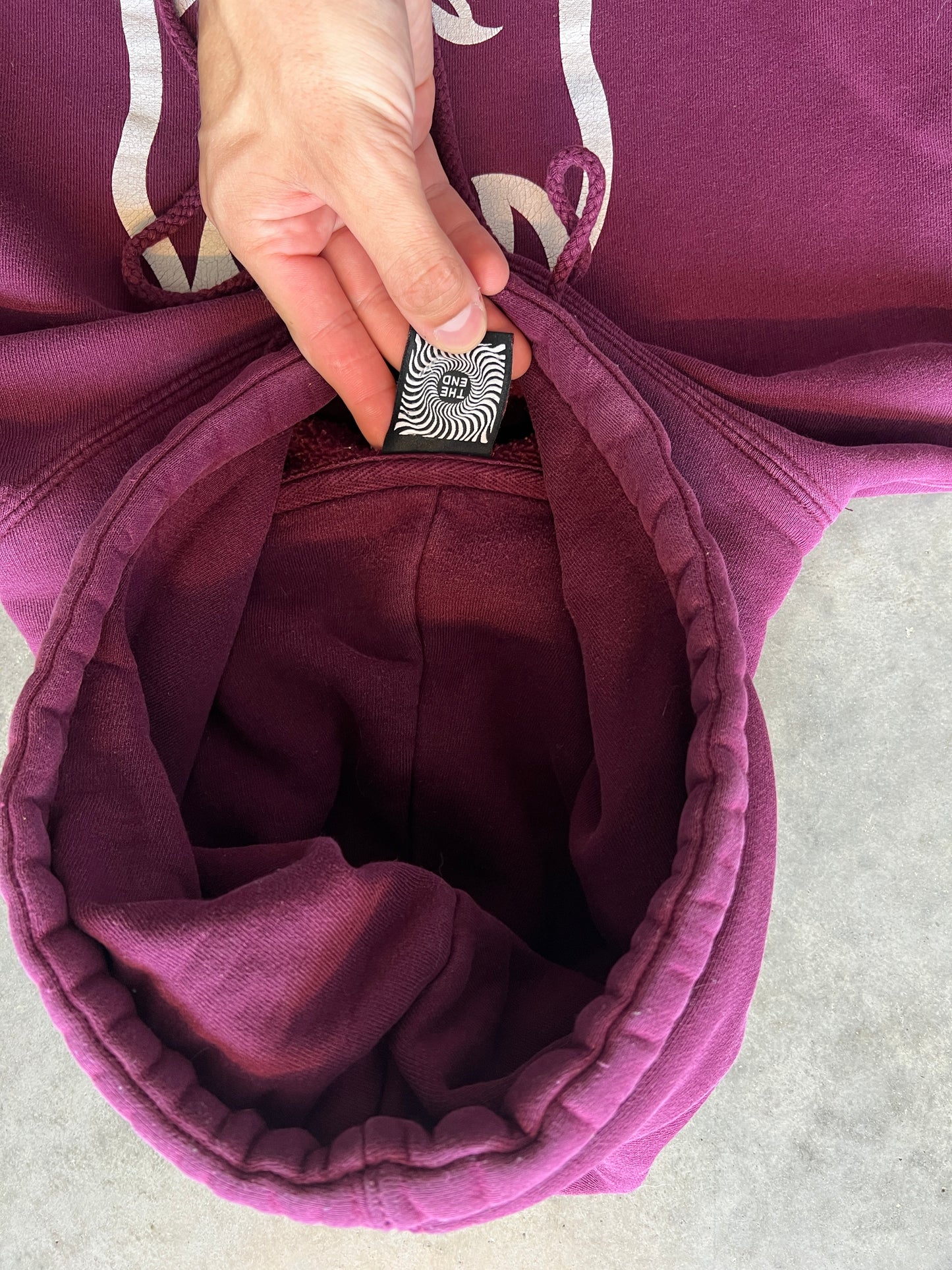 Vintage Dark Maroon Spitfire Hoodie - M