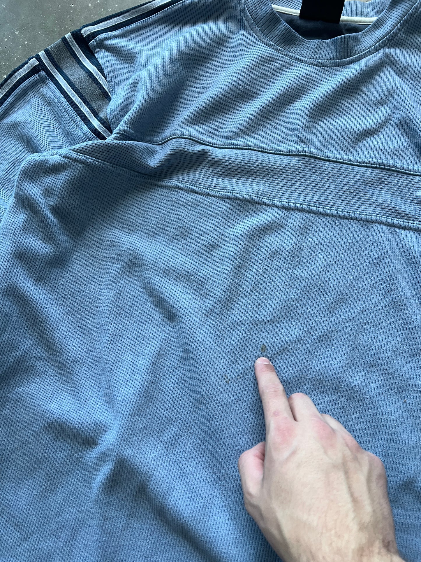 Vintage Blue Extreme Gear Stripped Sweater - L