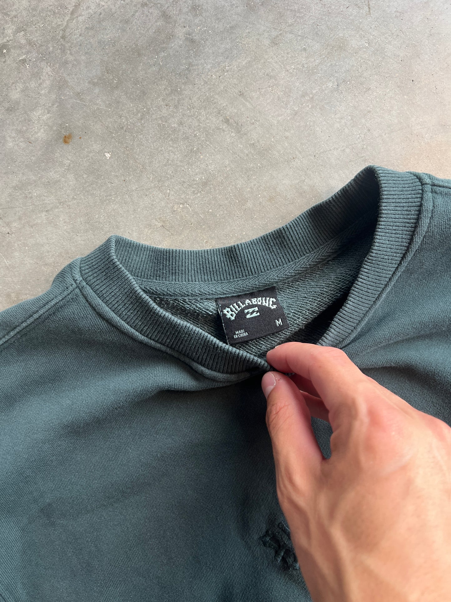 Vintage Coral Green Billabong Crew - L