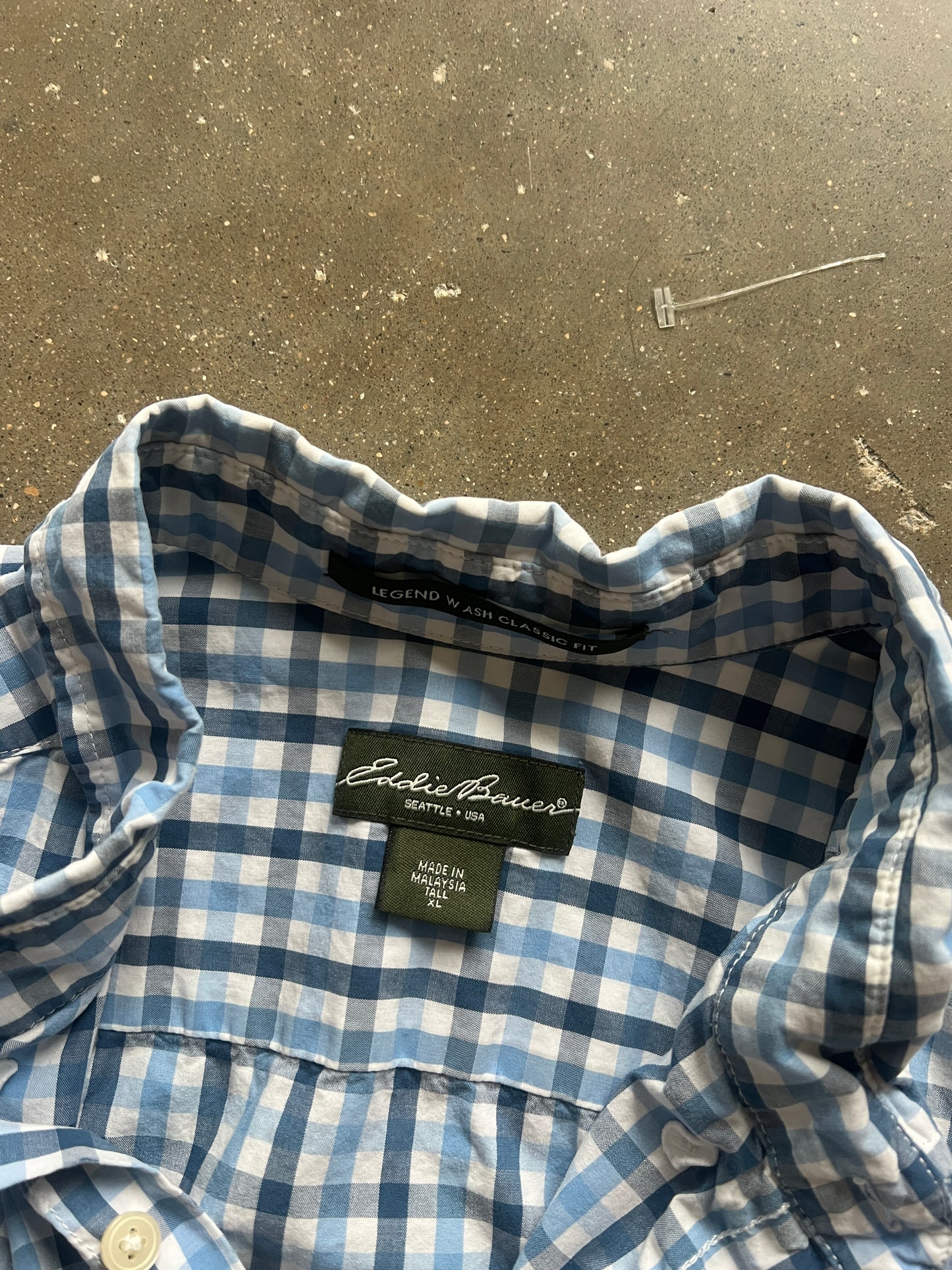 Vintage Blue Plaid Eddie Bauer Button-up - XL