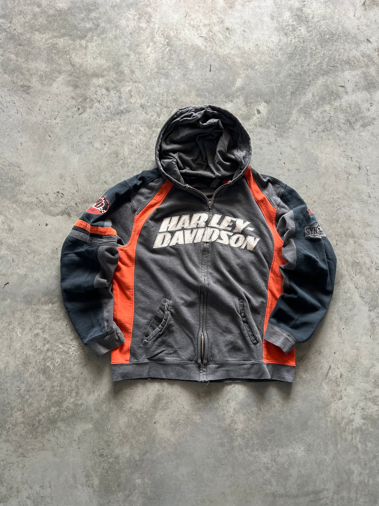 Vintage Harley Davidson Zip Up Hoodie - M