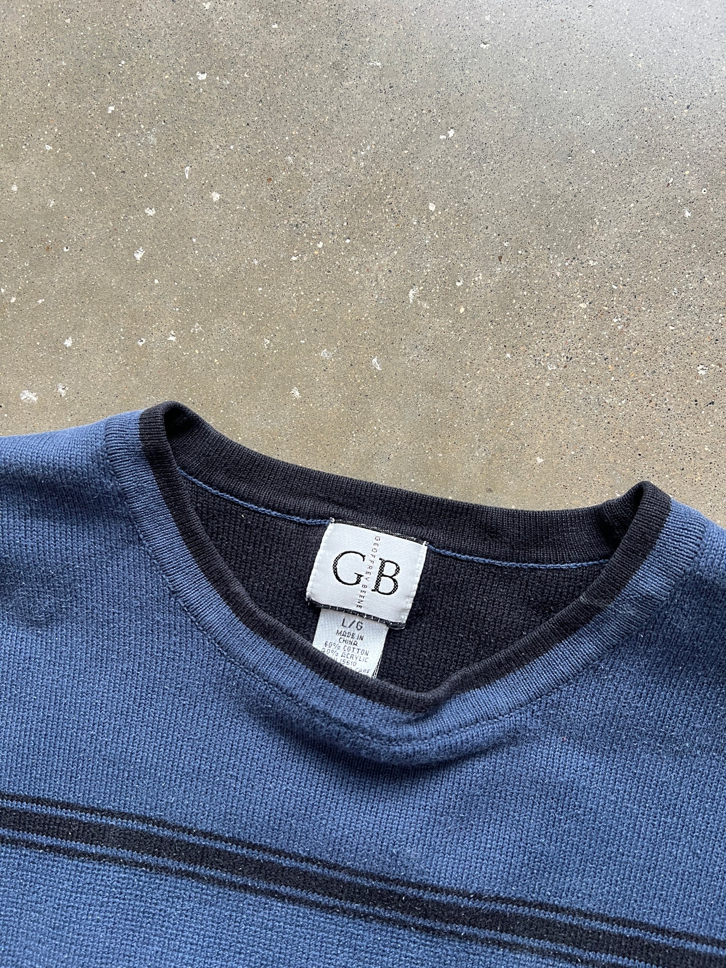 Vintage Sky Blue Stripped Sweater - L