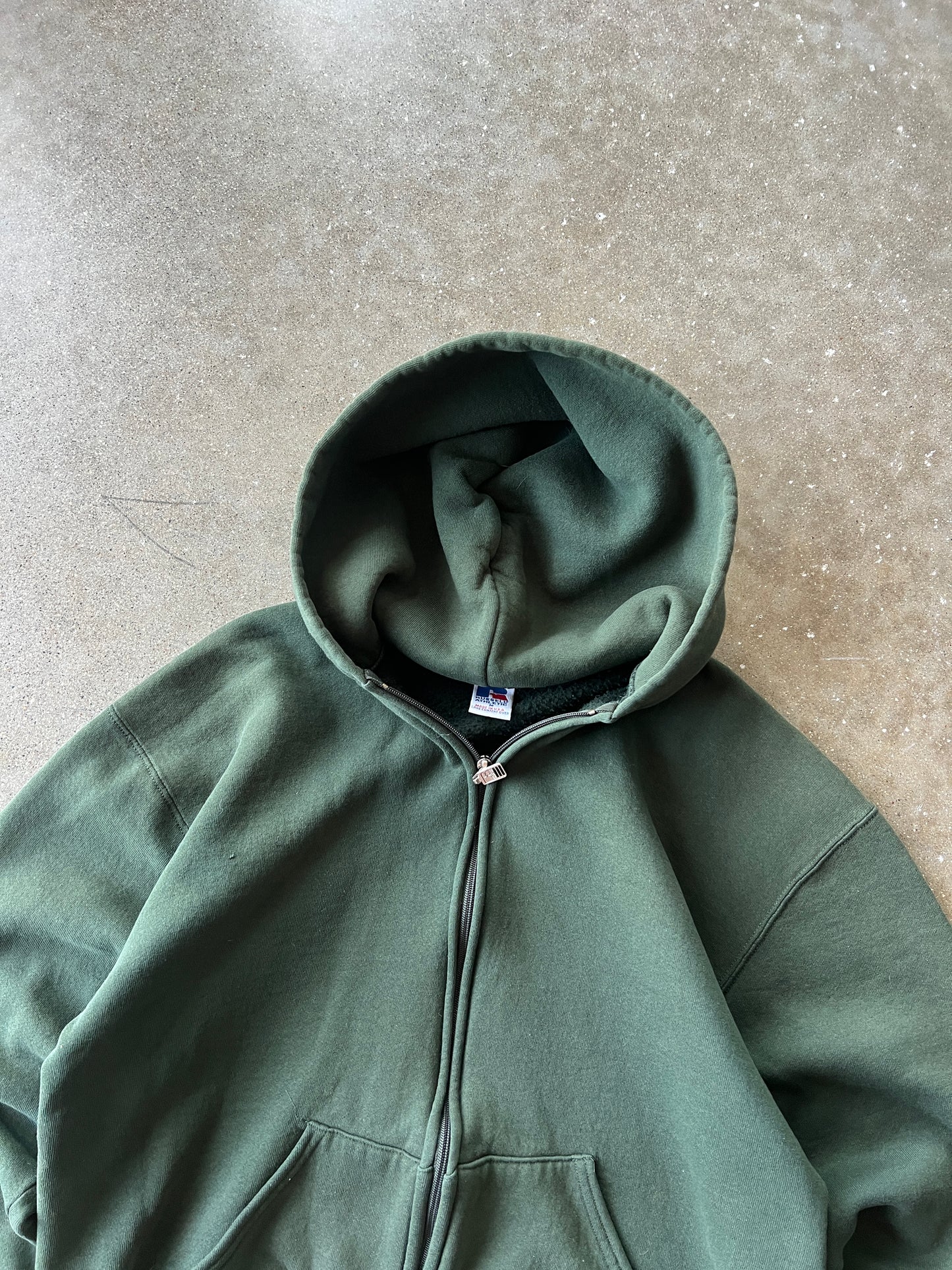 Vintage Dark Green Russell Athletic Hoodie - M