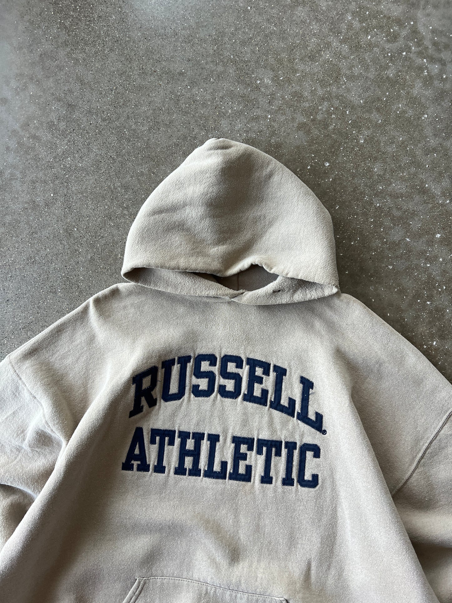 Vintage Dusty Tan Russell Athletic Hoodie - XXL