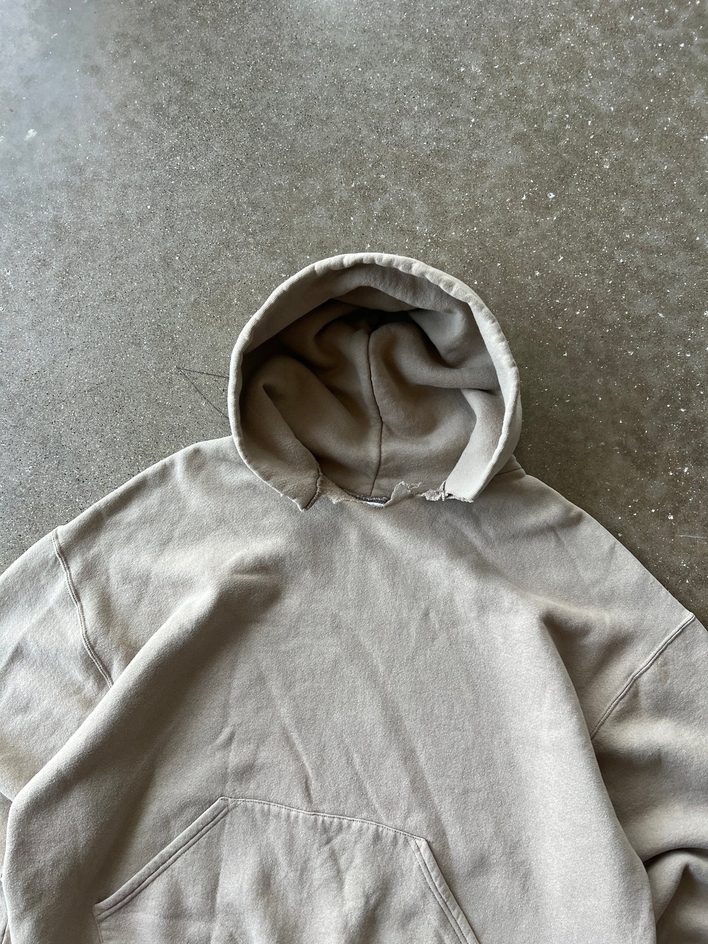 Vintage Dusty Tan Russell Athletic Hoodie - XL