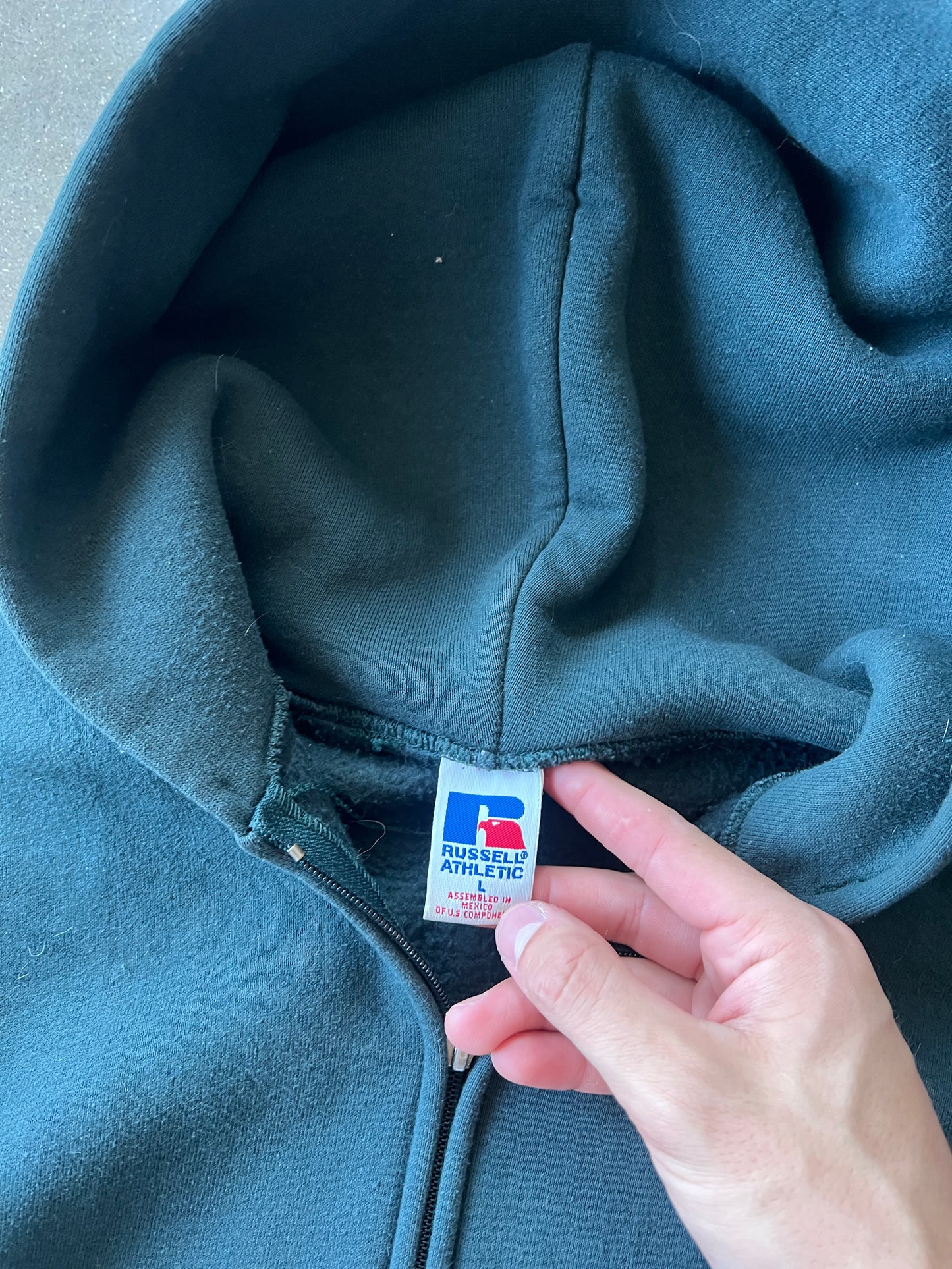 Vintage Sea-Foam Green Russell Athletic Hoodie - L