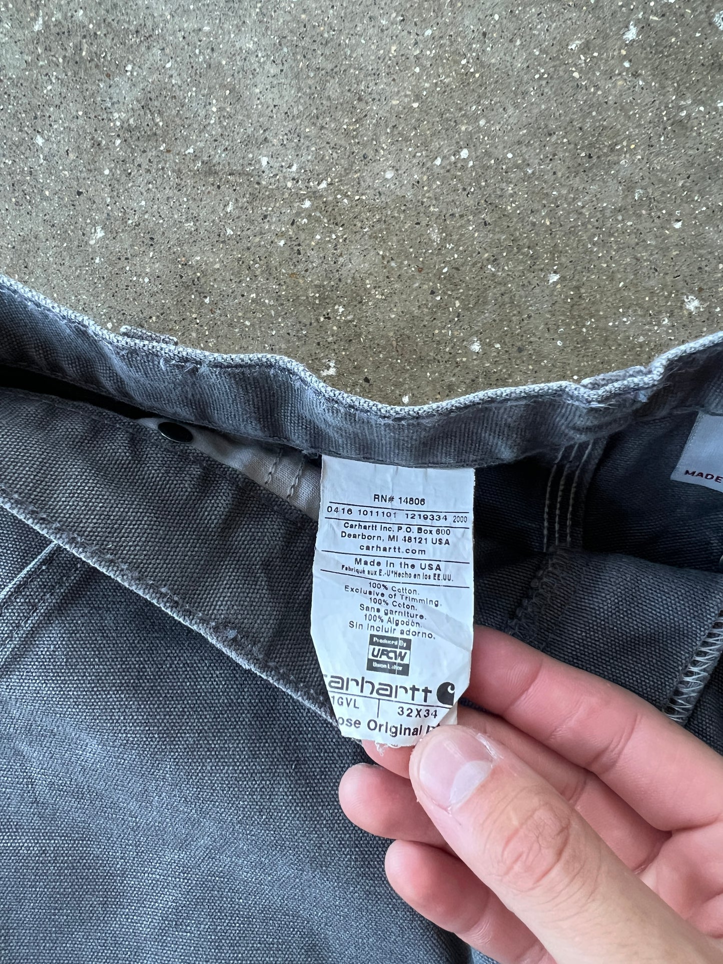 Vintage Grey Carhartt Double Knee Pants - 32x34