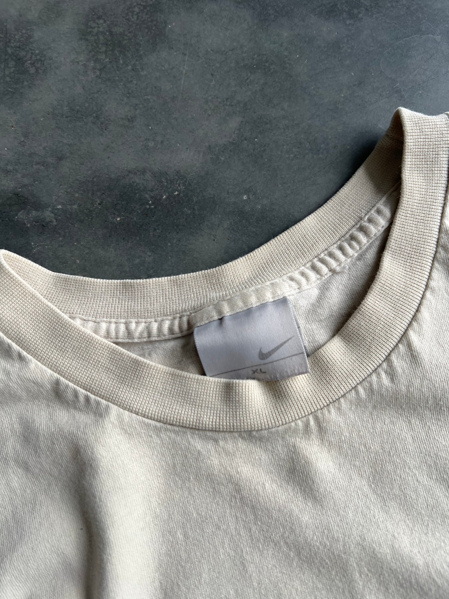 Vintage Cream Nike Swoosh Shirt - XL