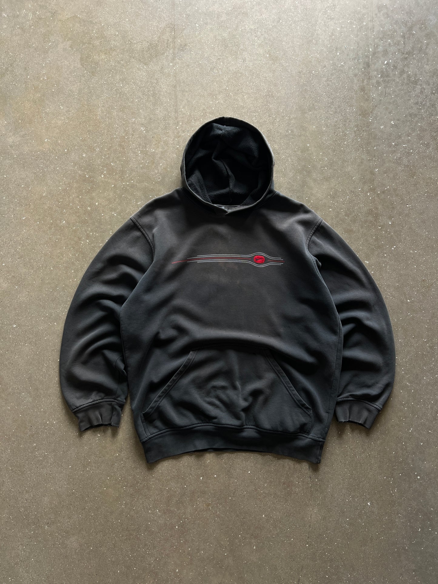 Vintage Black Nike Swoosh Hoodie - XL