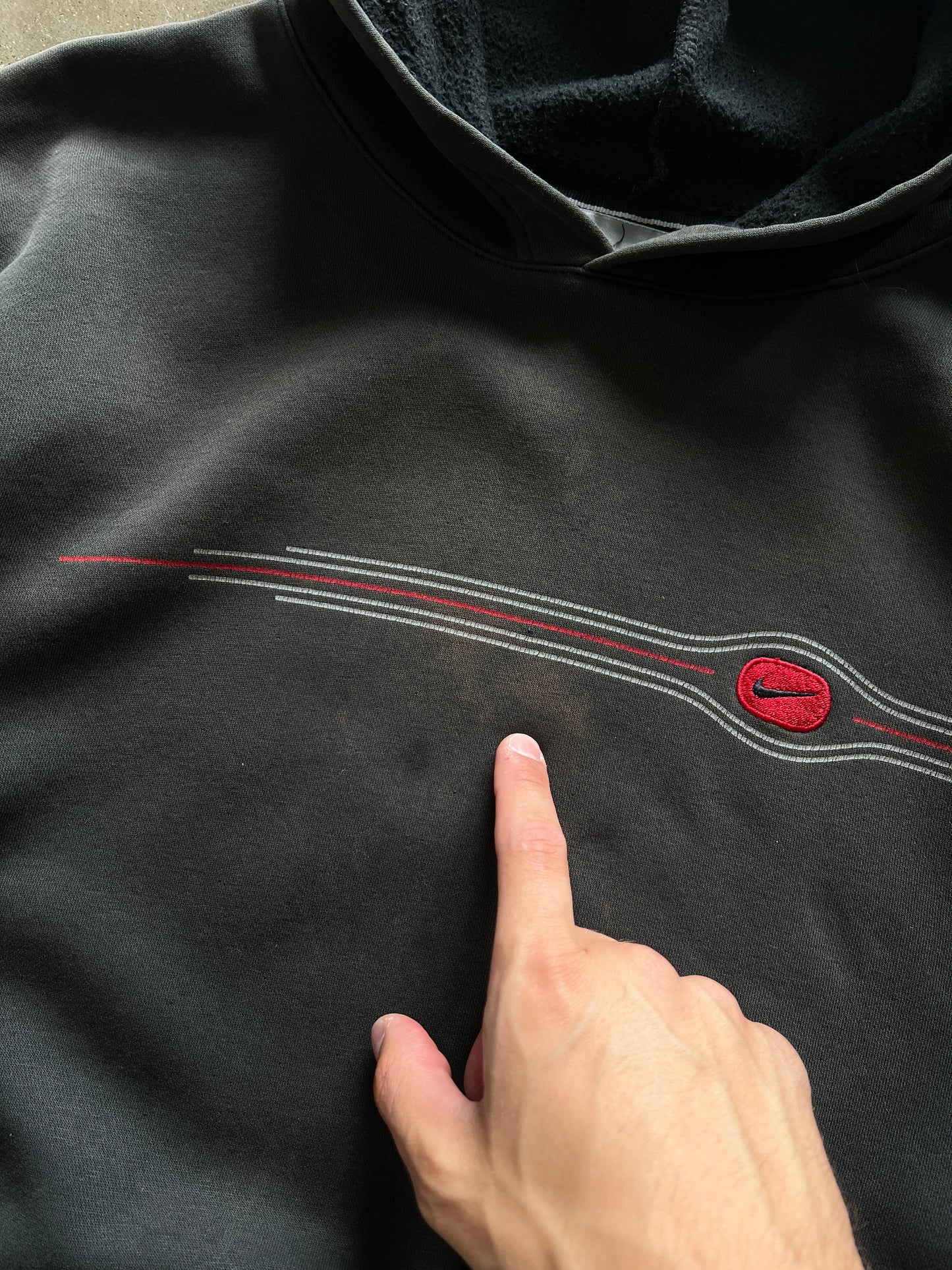 Vintage Black Nike Swoosh Hoodie - XL