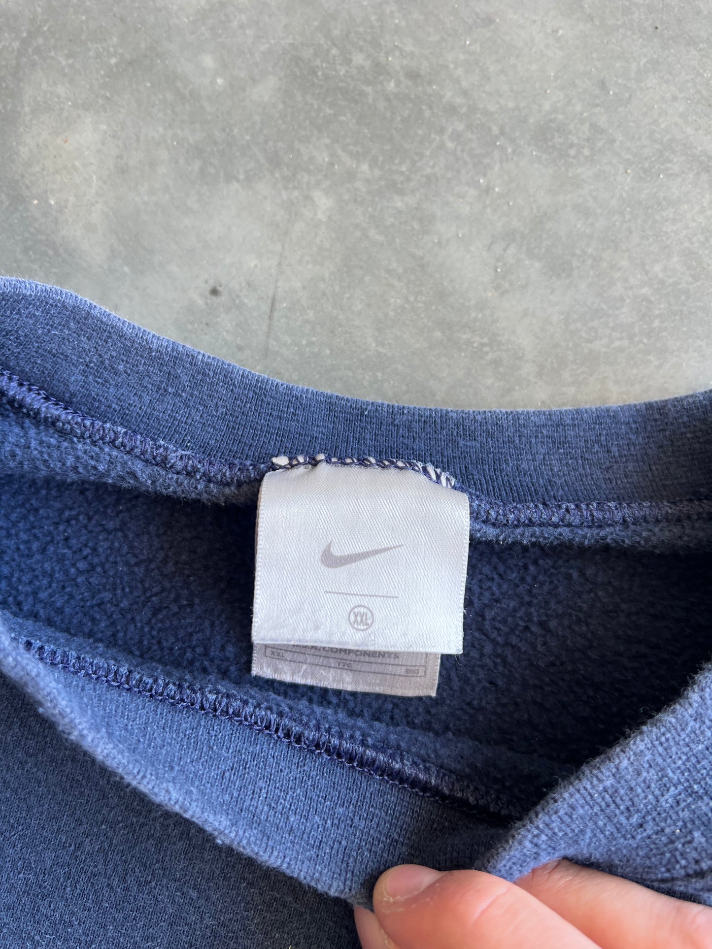 Vintage Navy Blue Nike Swoosh Crew - XXL