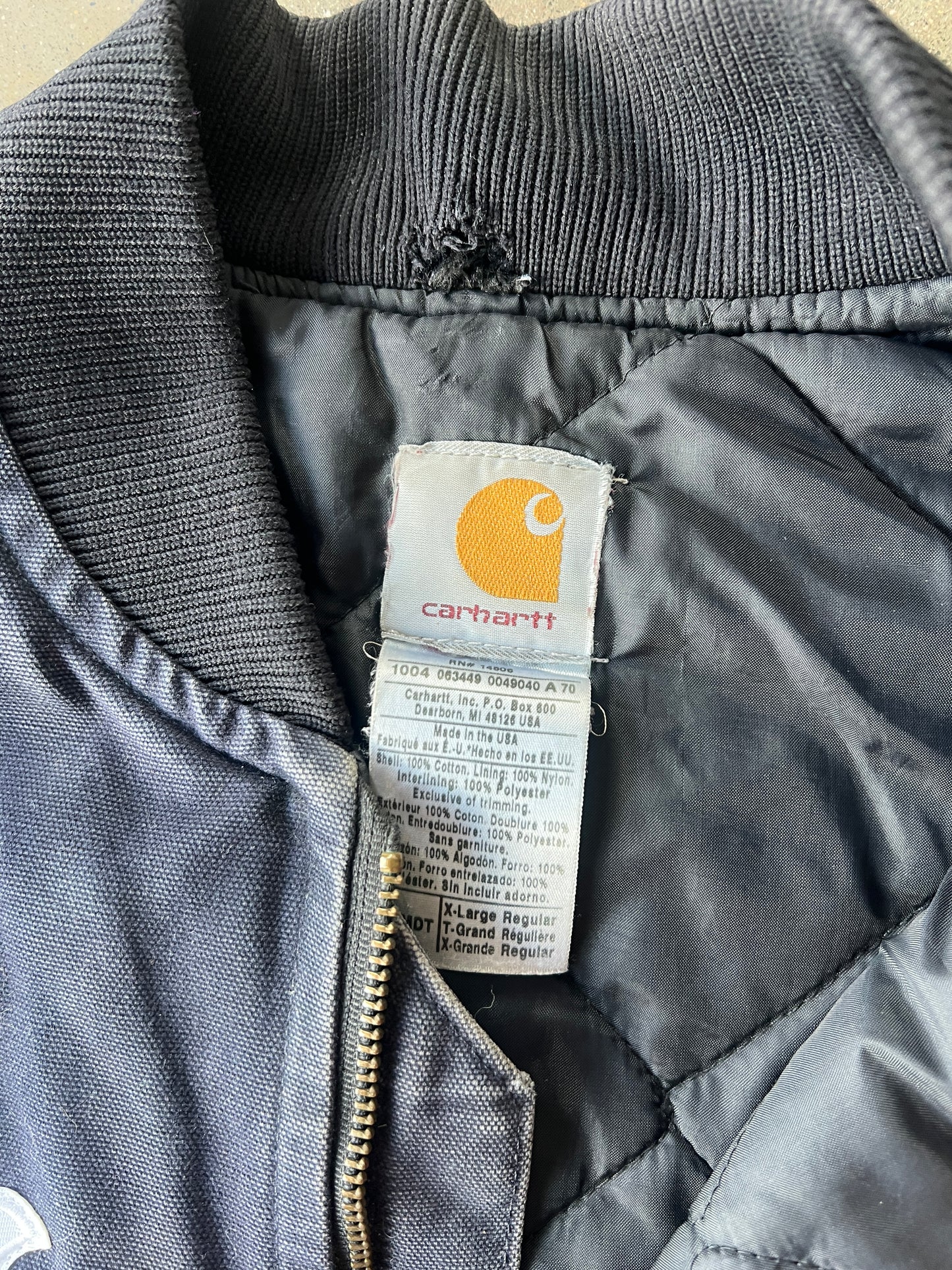 Vintage Navy Blue NY Carhartt Vest - XL