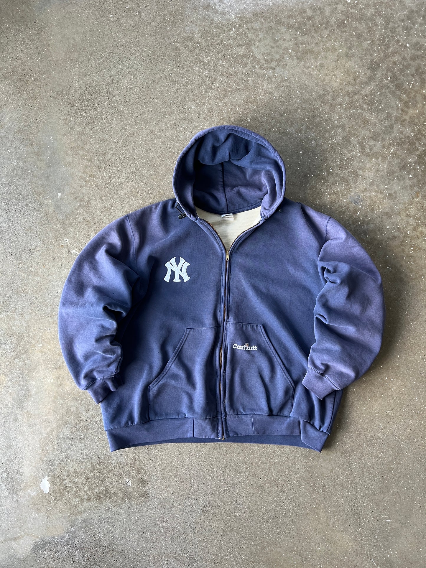 Vintage Navy Blue NY Carhartt Hoodie - XXL