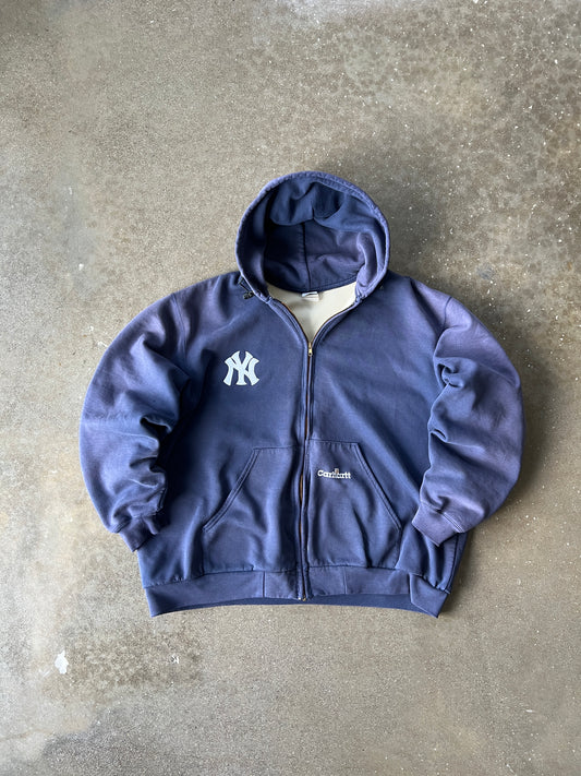 Vintage Navy Blue NY Carhartt Hoodie - XXL