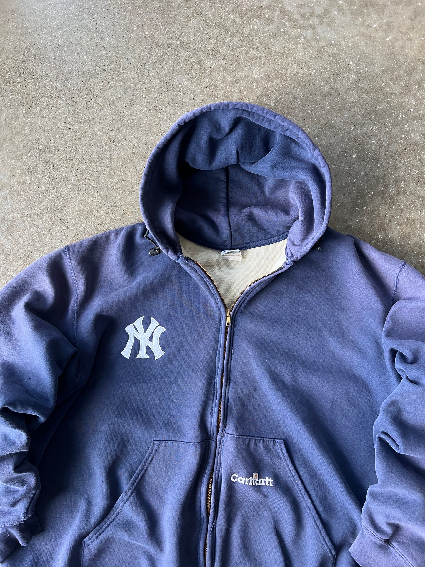 Vintage Navy Blue NY Carhartt Hoodie - XXL