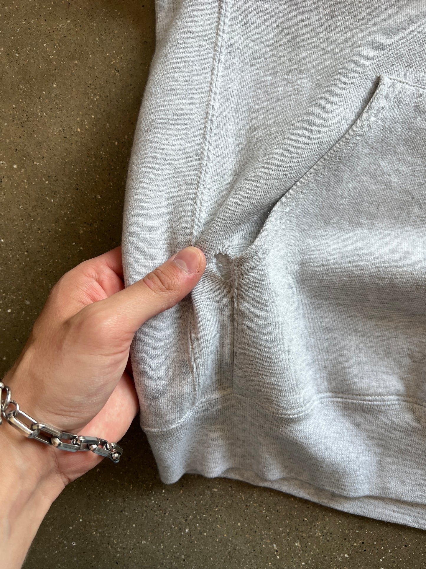 Vintage Powder White Russell Hoodie - S