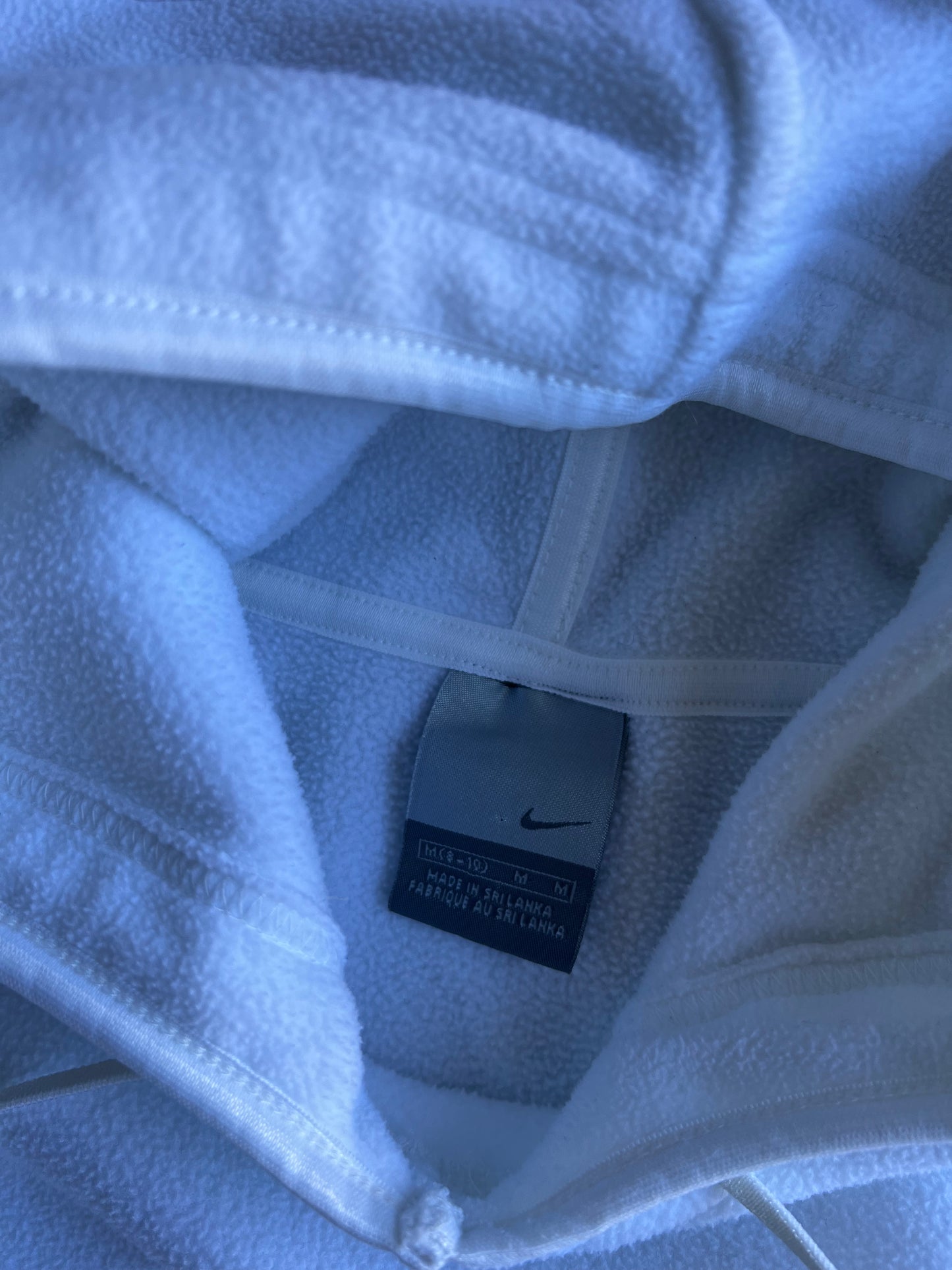 Vintage White Nike Spellout Hoodie - S