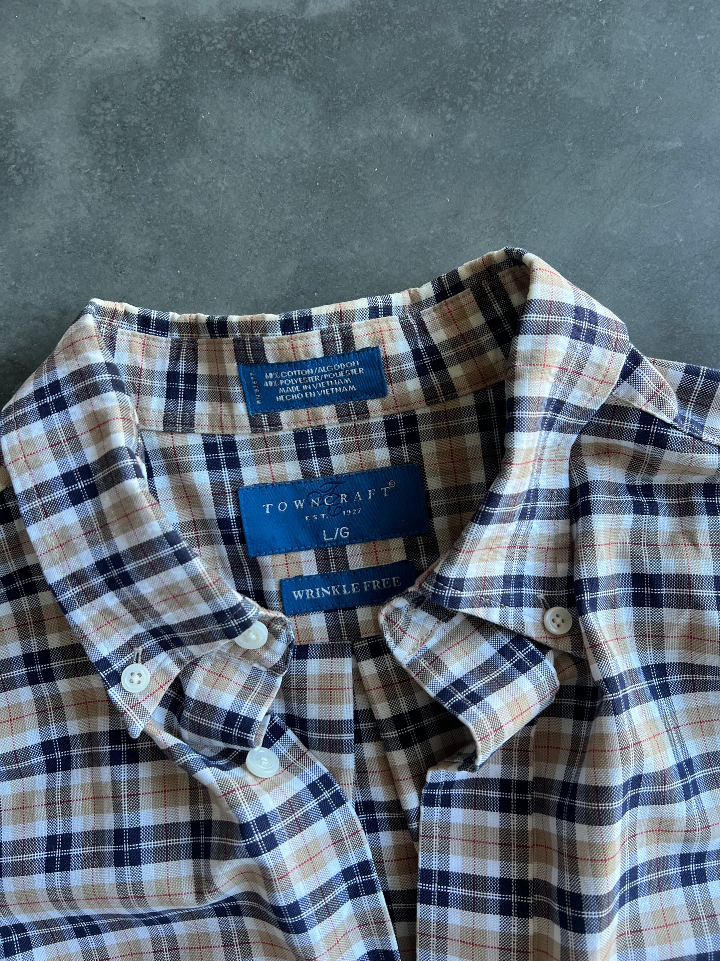 Vintage Plaid Towncraft Button Up Shirt - L