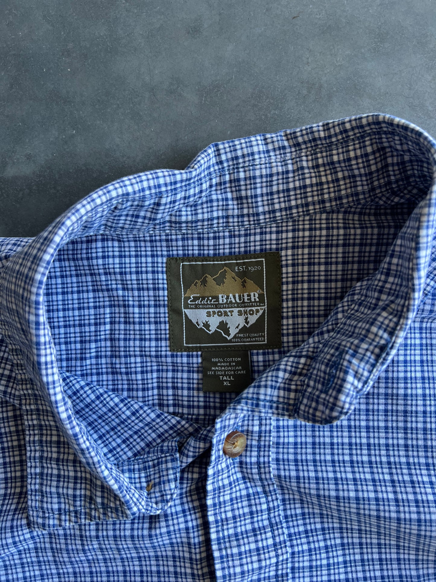 Vintage Blue Eddie Bauer Button Up Shirt - XL