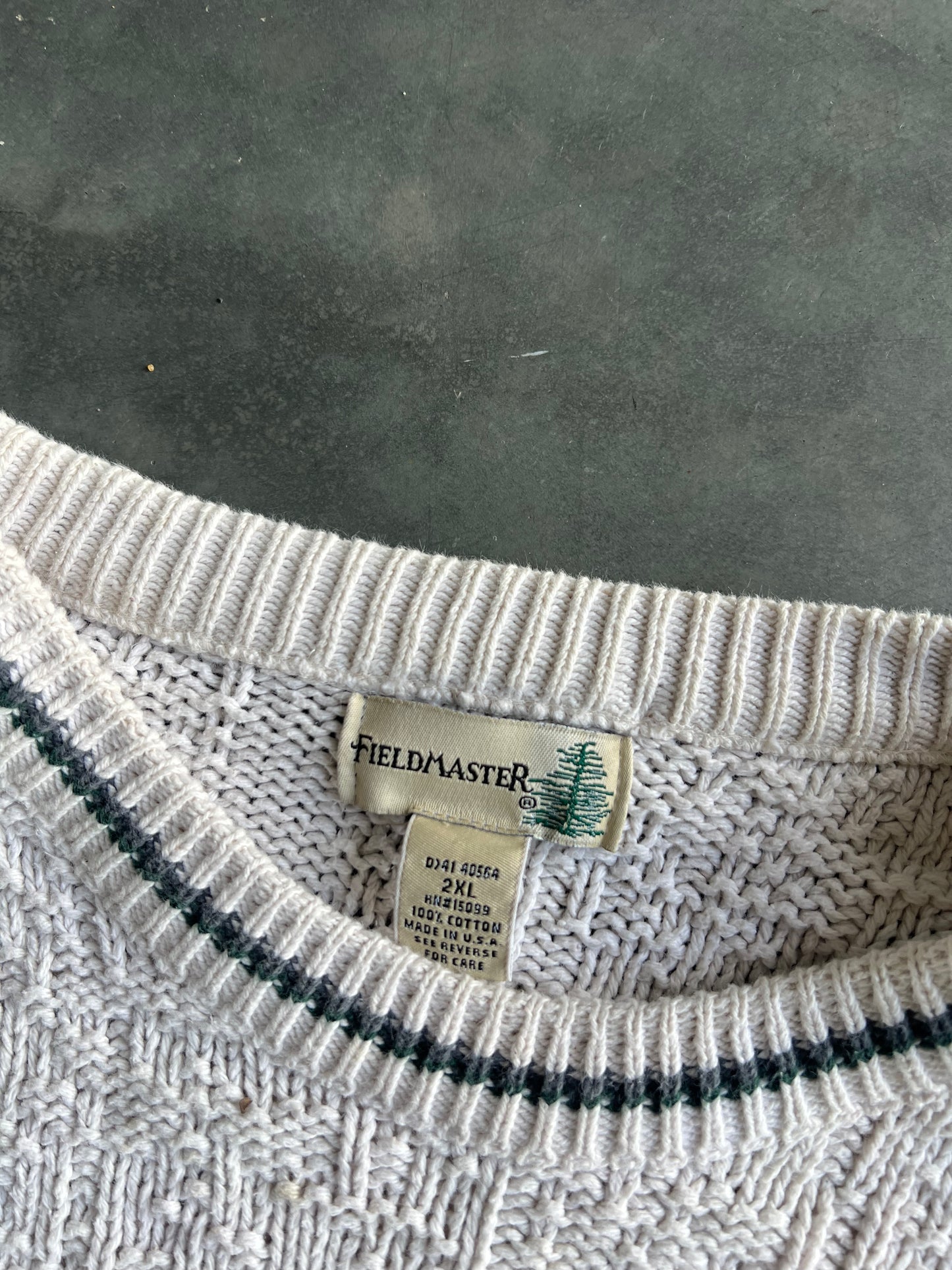 Vintage White Labrador Knit Sweater - XXL