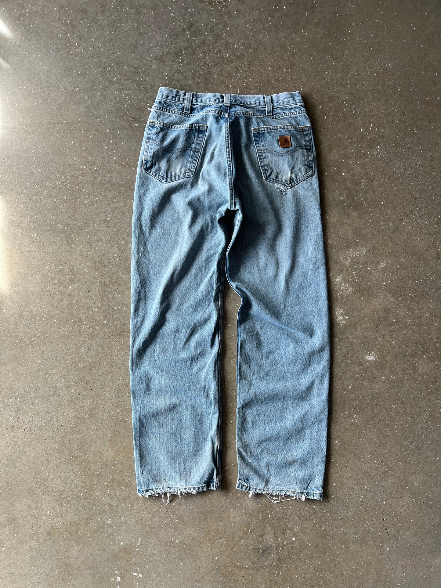 Vintage Faded Denim Carhartt Carpenter Pants - 34