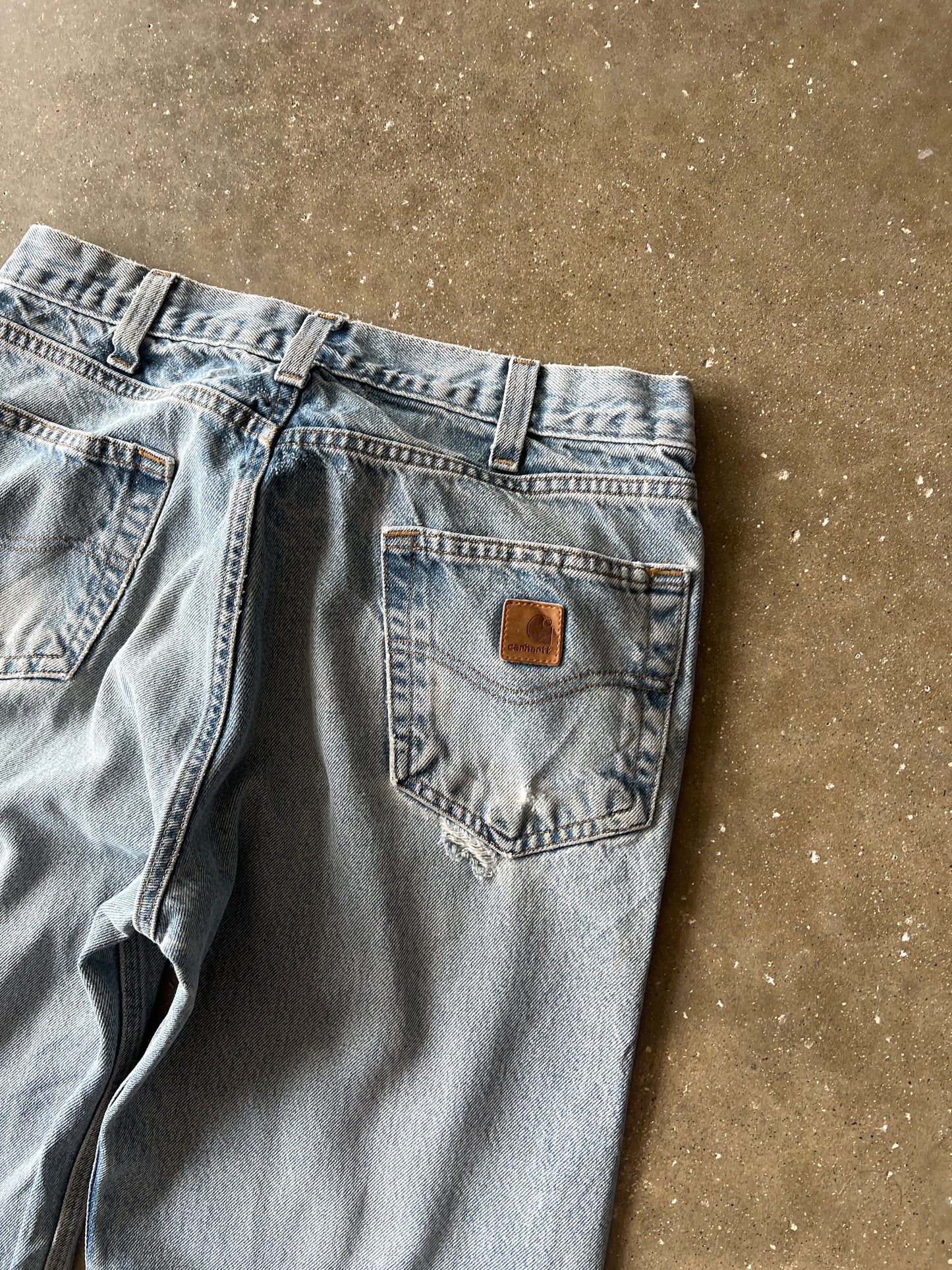 Vintage Faded Denim Carhartt Carpenter Pants - 34