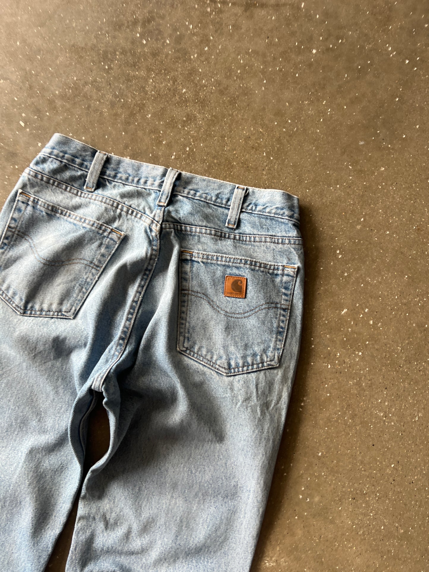 Vintage Faded Denim Carhartt Carpenter Pants - 34