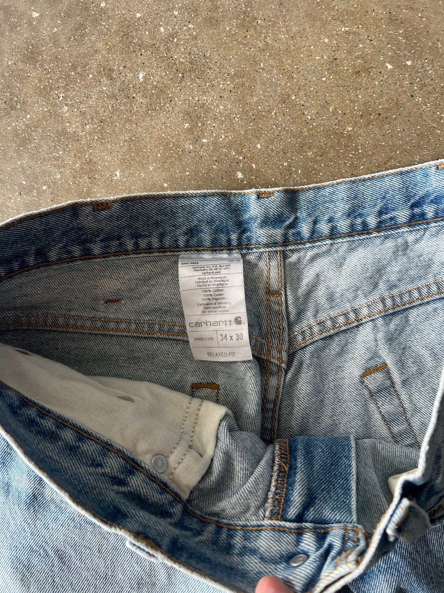 Vintage Faded Denim Carhartt Carpenter Pants - 34