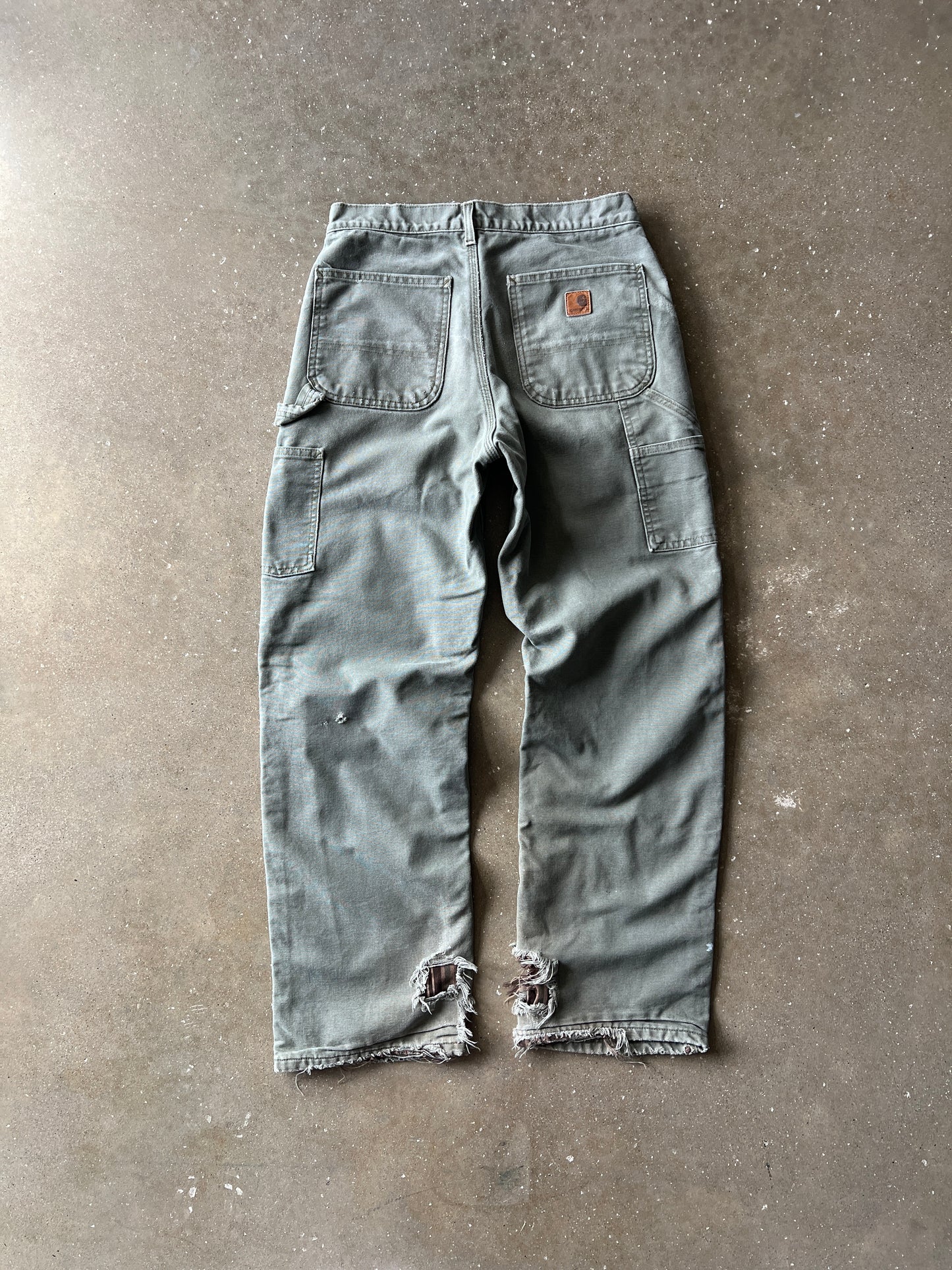 Vintage Faded Green Carhartt Carpenter Pants - 31