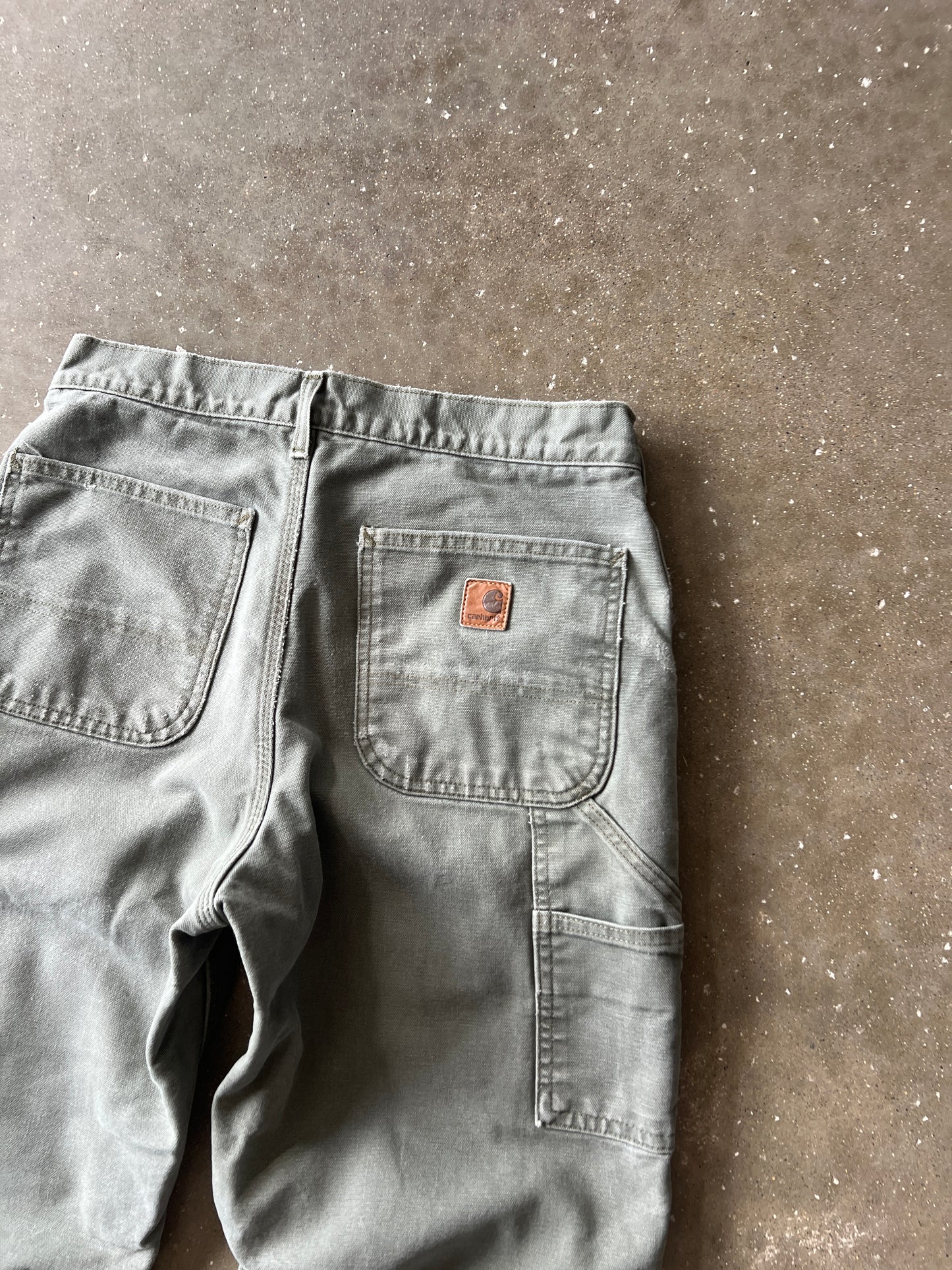 Vintage Faded Green Carhartt Carpenter Pants - 31