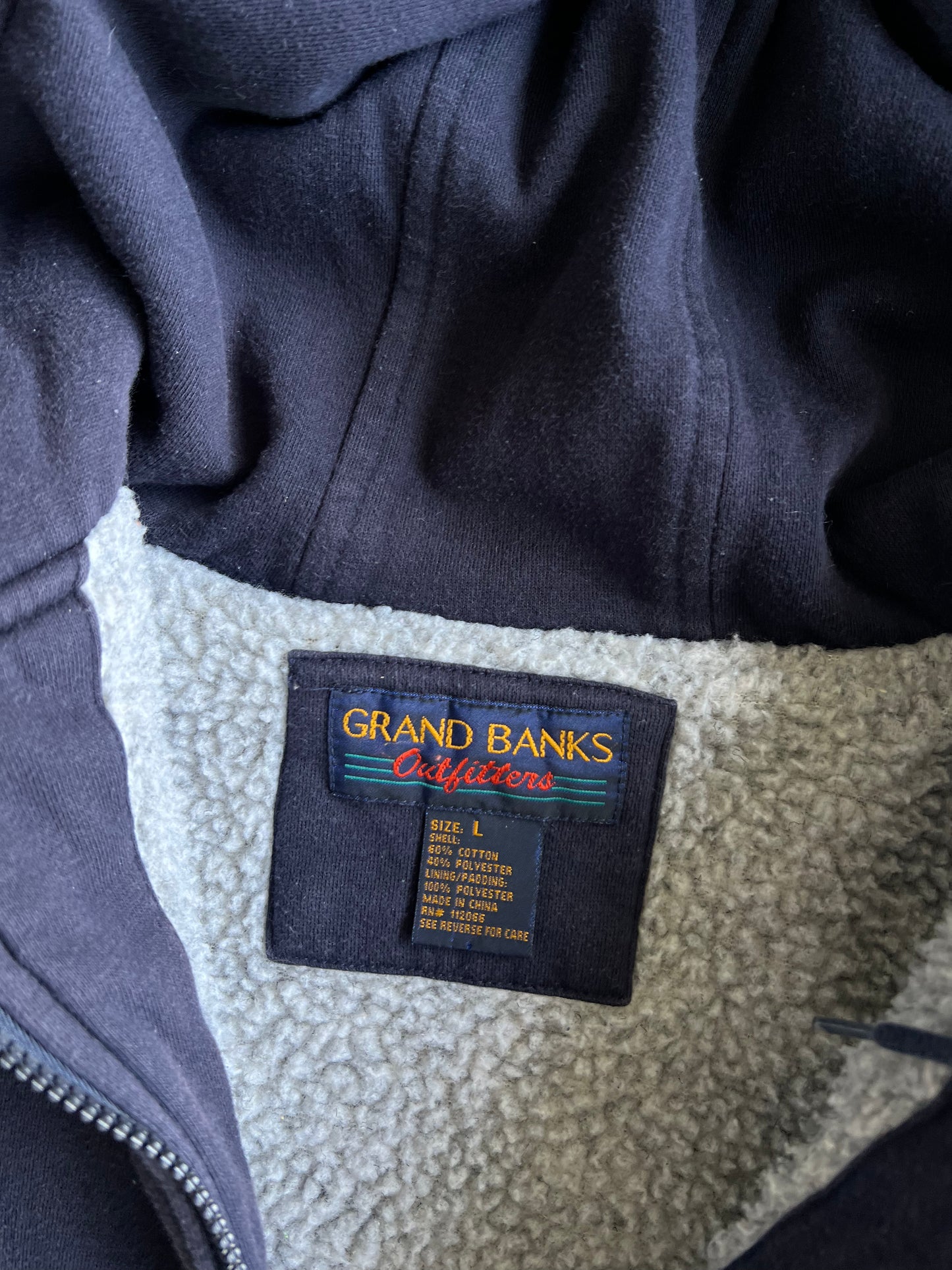 Vintage Blue Grand Banks Sherpa Hoodie - L