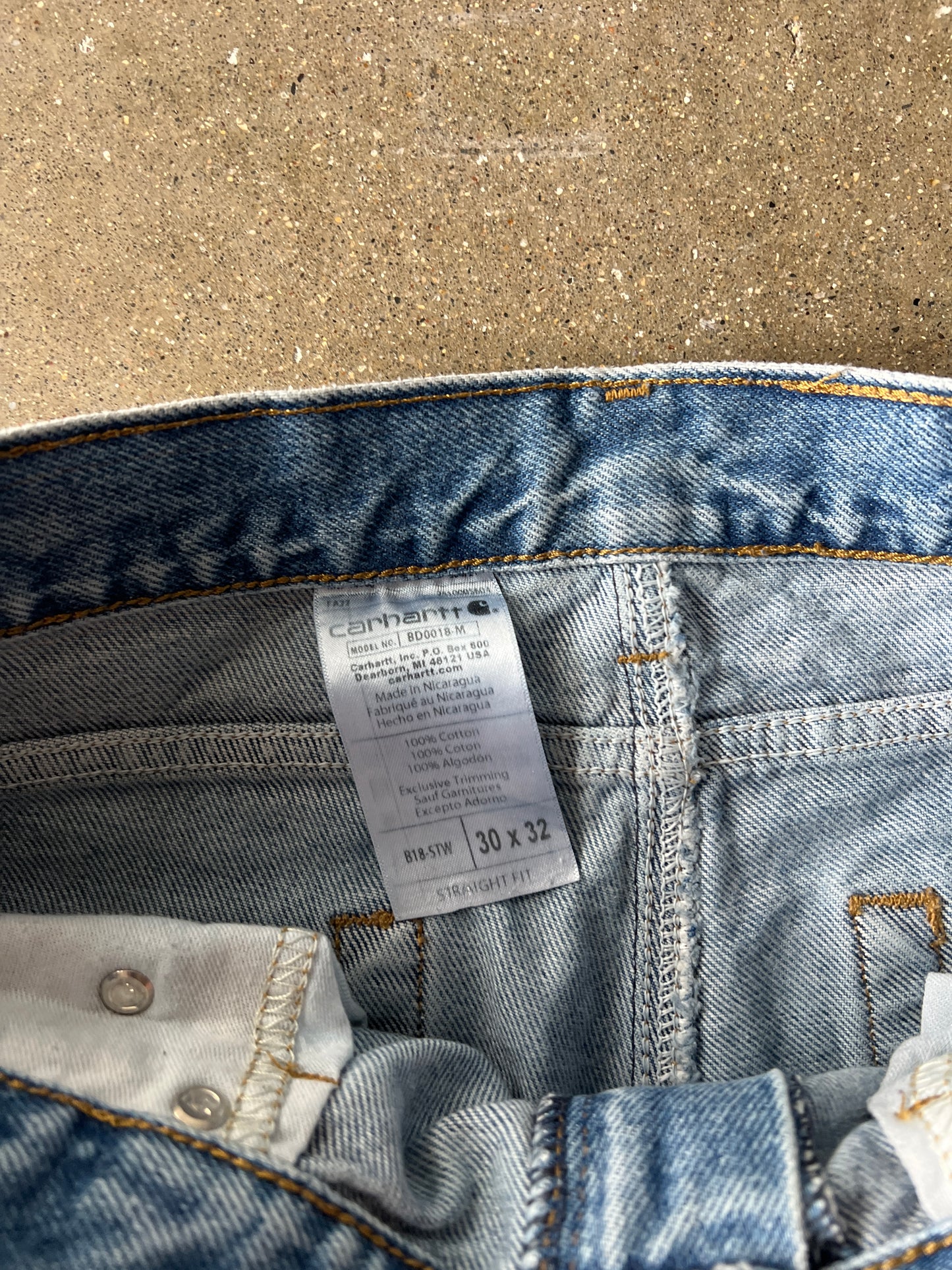 Vintage Faded Denim Carhartt Carpenter Pants - 30x32