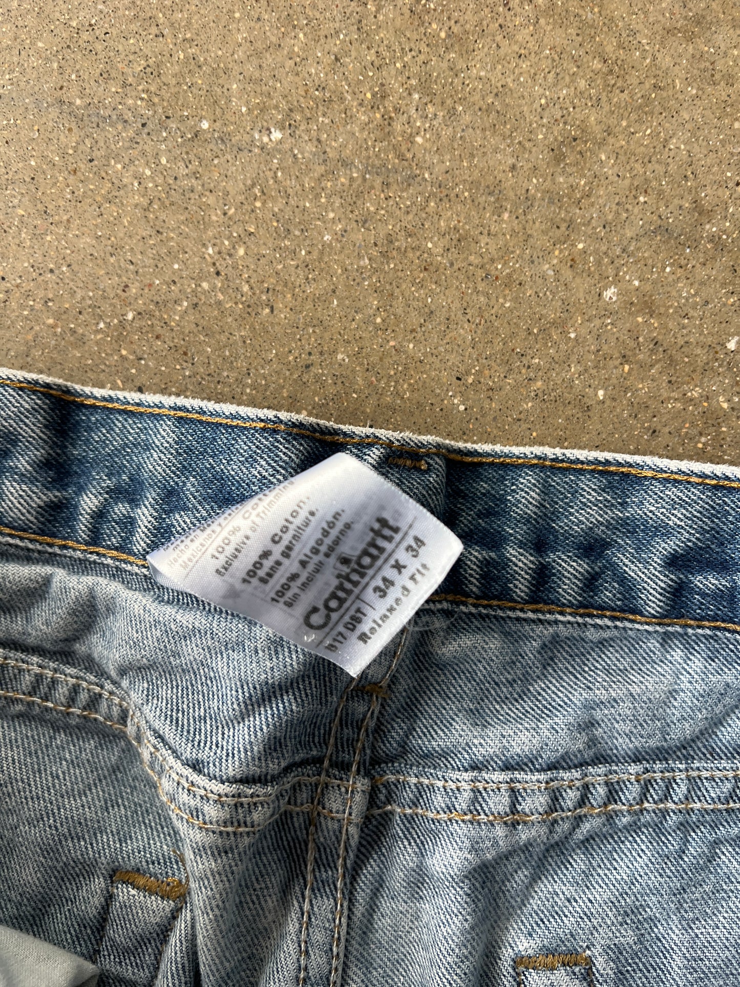 Vintage Faded Denim Carhartt Carpenter Pants - 34