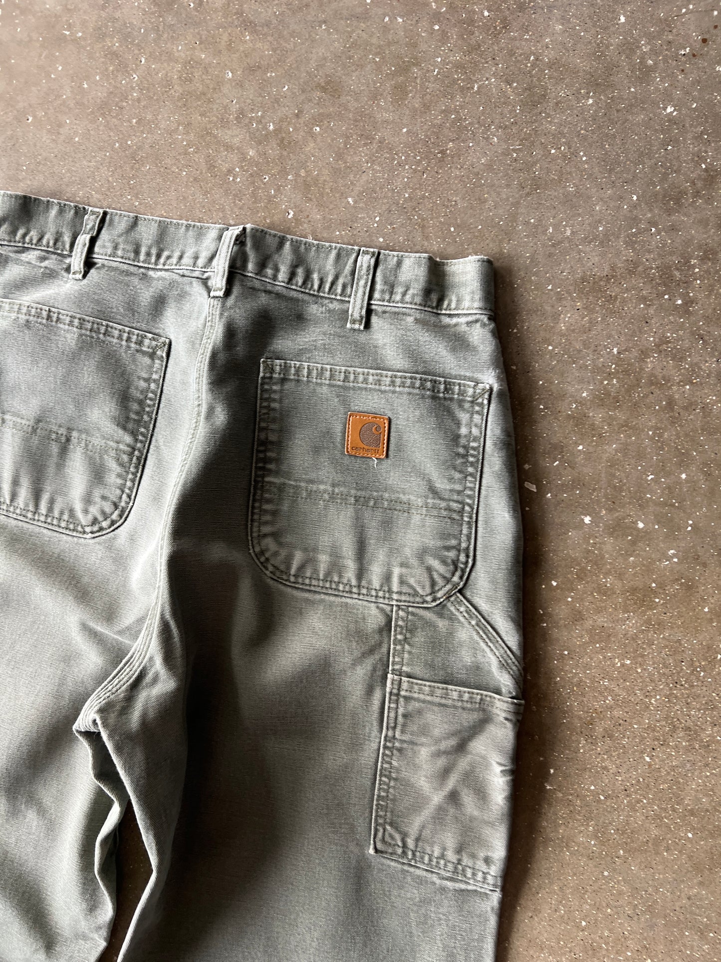 Vintage Faded Green Carhartt Carpenter Pants - 32